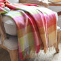 Multi Coloured Check Wool Throw, thumbnail 3 of 4