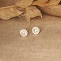 Silver Star Burst Stud Earrings With Optional Personalised Initial, thumbnail 3 of 7