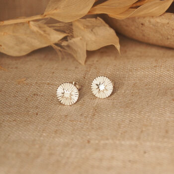 Silver Star Burst Stud Earrings With Optional Personalised Initial, 3 of 7