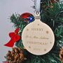 Personalised Wooden Mr And Mrs Bauble, thumbnail 1 of 4