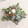Frosted Eucalyptus Christmas Candle Centrepiece, thumbnail 4 of 6