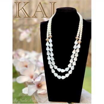 Kai Handmade Pearl And Stone Drop Long Necklace –, 3 of 3