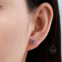 Sterling Silver Flower Cz Stud Earrings, thumbnail 7 of 12