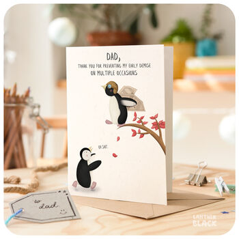 Penguins Funny Card For Dad Birthday Father's Day, 4 of 6