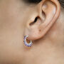 Sterling Silver Amethyst Hoop Earrings, thumbnail 2 of 7