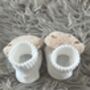 White Ribbed Teddy Bear Baby Socks, thumbnail 2 of 8