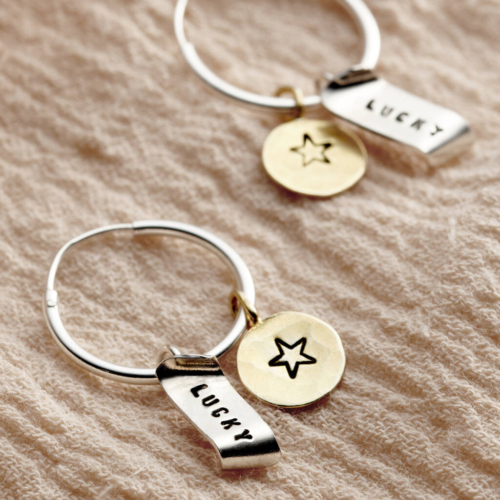 Lucky Charm Hoop Earrings By Posh Totty Designs