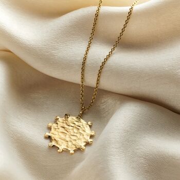 Personalised Crown Hammered Disc Necklace, 2 of 10