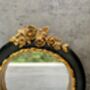 16cm Round Wall Mirror Black Frame With Gold Flower Detail, thumbnail 9 of 9