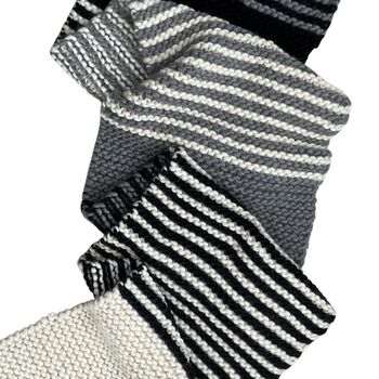 Earn Your Stripes Scarf 100% Merino Knitting Kit, 7 of 8