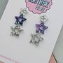 Glitzy Triple Star Resin Earrings, thumbnail 6 of 12
