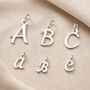 Sterling Silver Script Initial Letter Charms, thumbnail 1 of 6