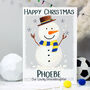 Grandchildren Snowman Football Christmas Card, thumbnail 6 of 8