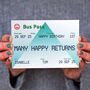 Personalised Bus Ticket Birthday Card, thumbnail 2 of 3