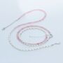 Rose Quartz Necklace Or Double Stranded Bracelet In Sterling Silver, thumbnail 7 of 10