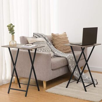 Set Of Two Side Table Folding Coffee Tables End Desk, 2 of 9