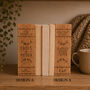 Personalised Solid Oak Wedding Bookends | Custom Engraved, thumbnail 2 of 7