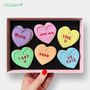 Vegan Personalised Love Hearts Valentine's Letterbox Iced Cookies, thumbnail 1 of 10