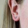 Tiny Sterling Silver Blue Flower Stud Earrings, thumbnail 5 of 9