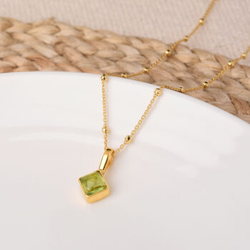 Peridot August Birthstone Necklace Sterling Silver, 3 of 7