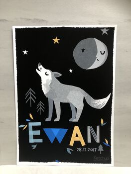 Wolf Personalised Name Print, 3 of 12