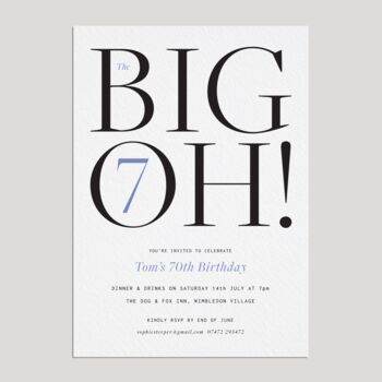 Big Oh! Birthday Party Invitations, 3 of 7