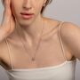 Round Rose Quartz 925 Sterling Silver Necklace, thumbnail 1 of 3