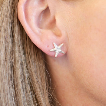 Starfish Earrings In Sterling Silver, 4 of 10
