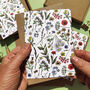 10 X Wild Meadow Patterned Notecards, thumbnail 1 of 7
