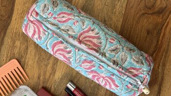 Block Print Washbag, Make Up Pouch, Travel Kit, 4 of 12