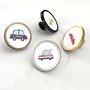 Boys Bedroom Knobs Transport Vehicles Cars Drawer Door Cupboard Cabinet Handle Available In A Gold, Silver, Black And Antique Gold Base, thumbnail 1 of 7