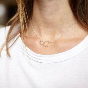 Mother And Daughter Infinity Circles Necklace, 2 of 5