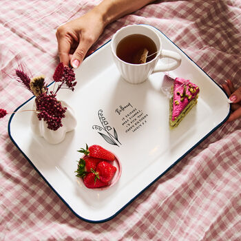 Personalised Birth Flower Enamel Tray, 6 of 6