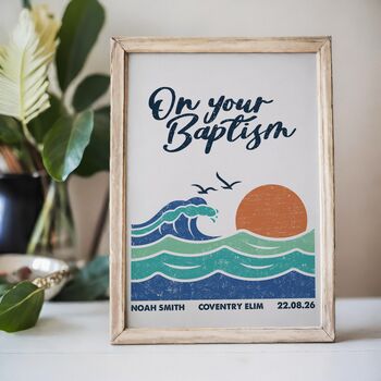 Personalised Coastal Baptism Print, 5 of 10