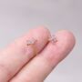 Pink Tourmaline October Birthstone Flower Stud Earrings, thumbnail 2 of 8