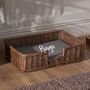 Personalised Wicker Basket Pet Bed With Cushion, thumbnail 3 of 6