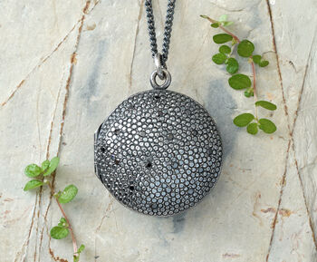 Diamond Studded Locket Necklace In Sterling Silver, 2 of 4