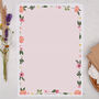 A4 Letter Writing Paper With Pink Floral Border, thumbnail 1 of 4