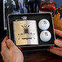 Personalised Golf Balls And Tin 19th Hole Hip Flask, thumbnail 2 of 3