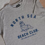 Womens Retro Grey 'North Sea Beach Club' T Shirt, thumbnail 3 of 4