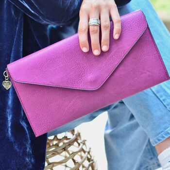 Personalised Faux Leather Clutch Bag, 3 of 8
