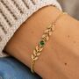 Delicate Gold Or Silver Plated Vine Birthstone Bracelet, thumbnail 1 of 12