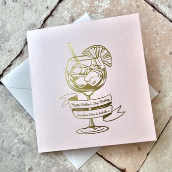 Personalised Gin Mother's Day Gold Foil Card, 3 of 3