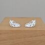 Sterling Silver Falling Feather Stud Earrings, thumbnail 1 of 2