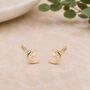Gold Plated Sterling Silver Moon And Star Stud Earrings, thumbnail 2 of 3