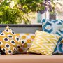 Square Ikat Silk Cushion Gold And Black Spot, thumbnail 5 of 7