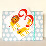 Three Lions 3rd Birthday Card, thumbnail 4 of 5
