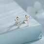 Sterling Silver Dainty Tulip Flower Stud Earrings, thumbnail 2 of 12