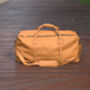Genuine Leather Holdall Luggage Worn Look Light Brown, thumbnail 7 of 12