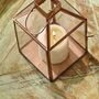 Copper Finish Glass Candle Holder Table, thumbnail 3 of 3